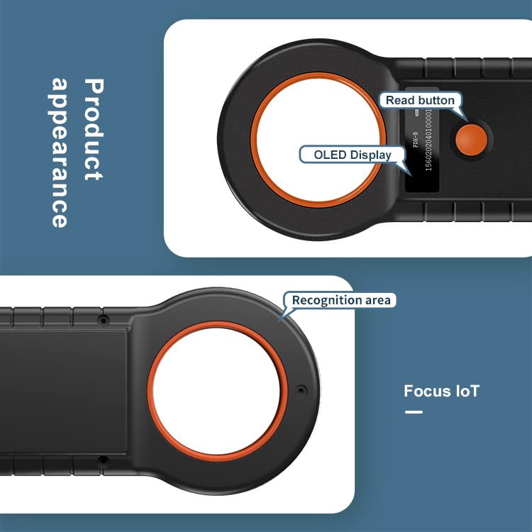Pet Micro Chip Reader Animal Lizard Snake Horse Cattle Pets Cat Dog RFID EMID MicroChip Tag Scanner 134.2kHz 125kHz FDX-B(ISO 11784/11785) 15 Digits Pet Chip ID Scanner (190C) - PawsPlanet Australia
