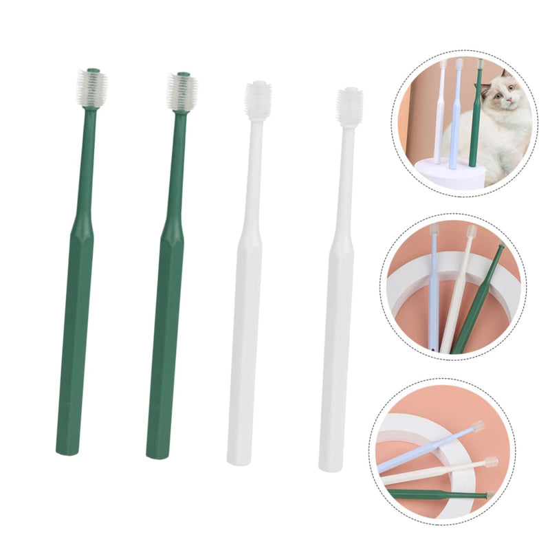 TOYANDONA Pack of 4 Dog Toothbrushes with Soft Bristles Toothbrush for Cats Puppies and Dogs Pet Toothbrush for Oral Hygiene at Home
