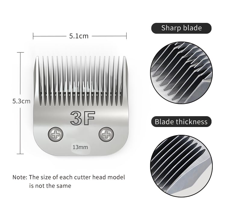 APUS 3F Blade Dog Grooming 13mm A5 Blades Compatible with AGC/KM2/Golden A5 Clippers,Detachable Stainless Steel Blade,Size 1/2" Cut Length. - PawsPlanet Australia