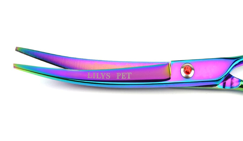 LILYS PET Professional PET Grooming scissors Kit,Coated Titanium,Sharp and Strong Stainless Steel Blade for Dogs Cats Hair Cutting,3 Pieces of Scissors with a Comb and a Case (7.0 inches, Rainbow) 7.0 inches - PawsPlanet Australia