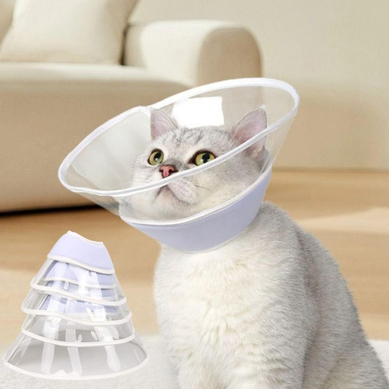 Clear Cat Recovery Cone Collar Comfortable Adjustable Pet Protective Collar Anti-Licking Soft Elizabethan Ring Dogs(Pink)