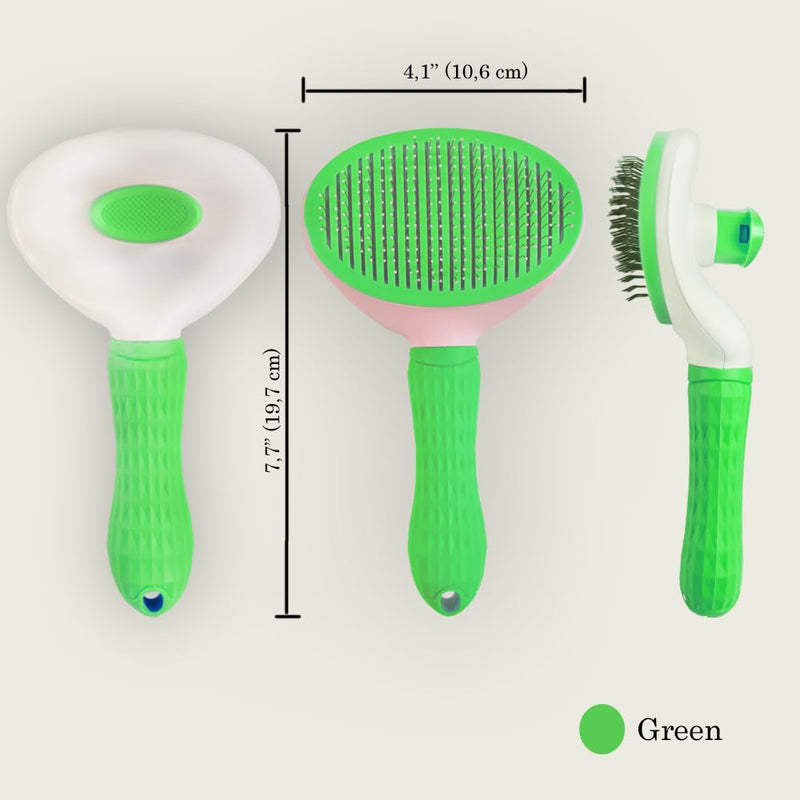 Self cleaning Slicker Brush, Cat Brush, Dog Brush, Shedding and Grooming Tool for Pets, Remove Loose Hair, Fur, Undercoat, Mats, Tangled Hair, Knots for Large Medium Small Sensitive Long or Short Hair - PawsPlanet Australia