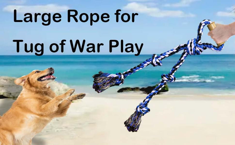 Large Dog Rope Toys for Aggressive Chewers Pitbull Tug of War Rope Interactive Heavy Duty Outdoor Medium Large Breed XL Dog Chew Rope Strong Durable Dog Tug Toys Tough Pull Rope with Handle Blue - PawsPlanet Australia