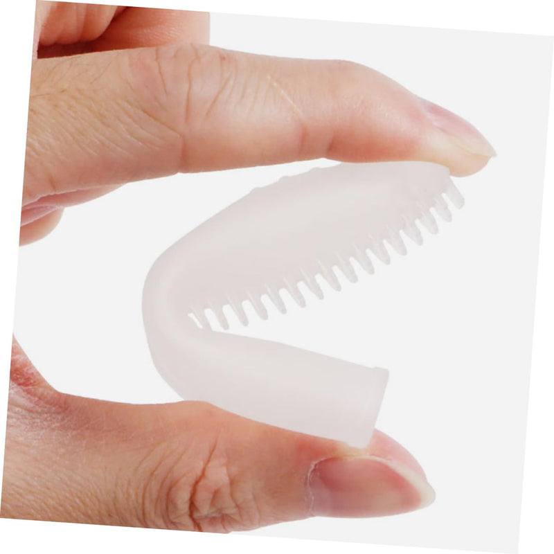 TOYANDONA Dog Toothbrush and Finger Protection Toothbrush Made of Food-Grade Silicone Transparent White Compact and Lightweight for Puppies Dogs and Cats for Oral Care