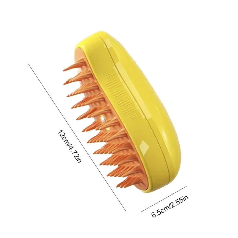 Cat Brush, Multifunctional Cat Steamy Brush, Self Cleaning Steam Cat Brush for Massage, Silicone Steam Pet Brush， for Removing Tangled And Loosse Hair ，Pet spray massage comb (Yellow) Yellow - PawsPlanet Australia