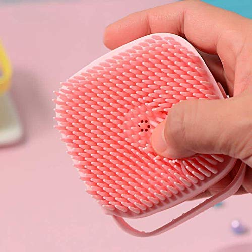 Dropshipping Soft Safe Silicone Pet Bathroom Massage Cleaning Grooming Tools Dog Cat Bath Brush with Shampoo Box (Pink), Small Pink - PawsPlanet Australia