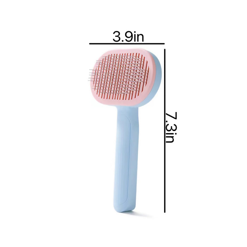 Cat Brush, Dog Brush, Self Cleaning Slide Brush, Pet Grooming, SheddingHair, Fluffy Dog Hair Puppy Kitten, Pet Accessories. (blue) blue - PawsPlanet Australia