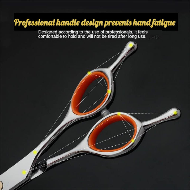 AIRY 7.5-in Professional Dog Grooming Scissors Set - Premium Stainless Steel Scissors Kit Including Straight Cutting, Thinning Shears, Curved Scissors,Comb and Storage Bag,Pet Grooming Kit for Dogs 5IN1 - PawsPlanet Australia