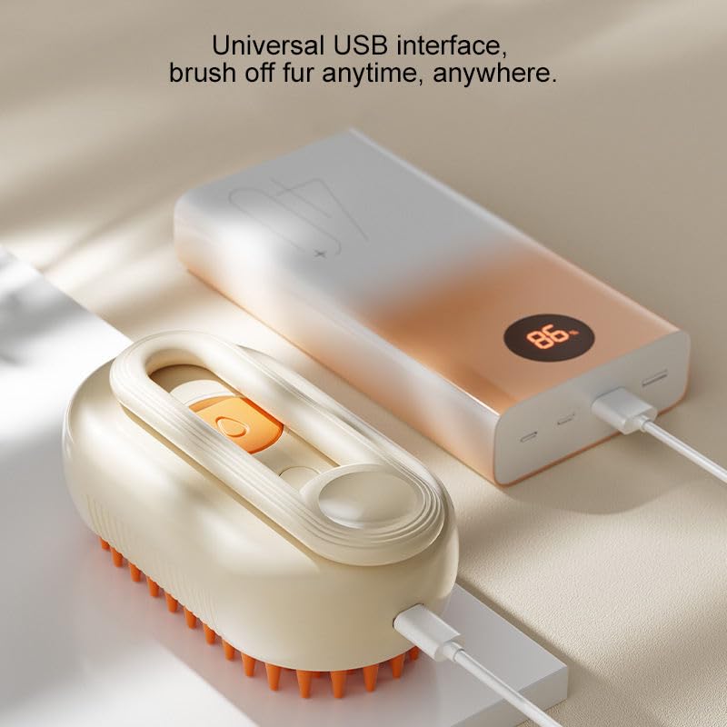 3-in-1 Cat Grooming Brush – Water Spray & Self-Cleaning Shedding Brush for Cats & Dogs – Pet Hair Removal & Massage Comb for Long & Short Hair (beige). (Beige) Beige - PawsPlanet Australia
