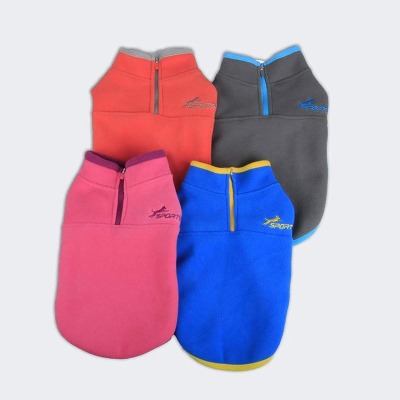 YIEPAL Cold Weather Fleece Dog Vest for Small Dog Half Zip Pullover Puppy Sweater Winter Warm Coat Clothes for Dog M:chest～15" Pink/ Purple - PawsPlanet Australia