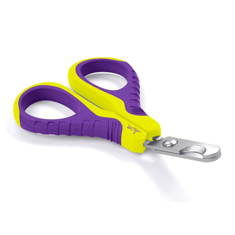 WePet Pet Nail Clippers U07.1, Professional Claw Trimmer, Bended Scissor Special for Cats, Kittens, Dogs, Puppies, Small Animals, Yellow/Purple #16 Yellow/Purple - PawsPlanet Australia