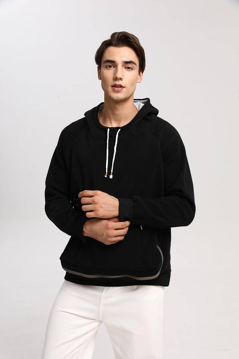 Unisex Cat Pouch Hoodie Long Sleeve Kitten Puppy Holder Hoodies Front Large Pouch Pet Carrier Sweatshirt Black XX-Large - PawsPlanet Australia