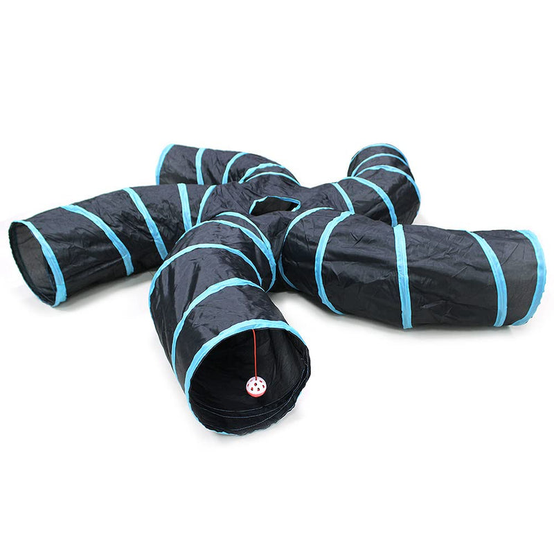Bemodst S-Type Cat Tunnel, 2 Way/3 Way/4 Way/5 Way Collapsible S-Shape Small Animal Tubes Kitty Tunnels Interactive Maze House Toy with Storage Bag for Kitten Puppy Rabbit Guinea Pig … 5-Way - PawsPlanet Australia