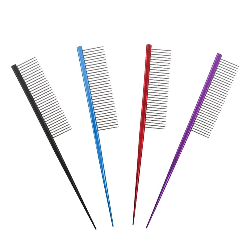 Grooming Comb with Rounded Ends - Rat Tail Design for Dematting and Hairstyling Cats & Dogs, Float Hair Removal One Size Purple - PawsPlanet Australia