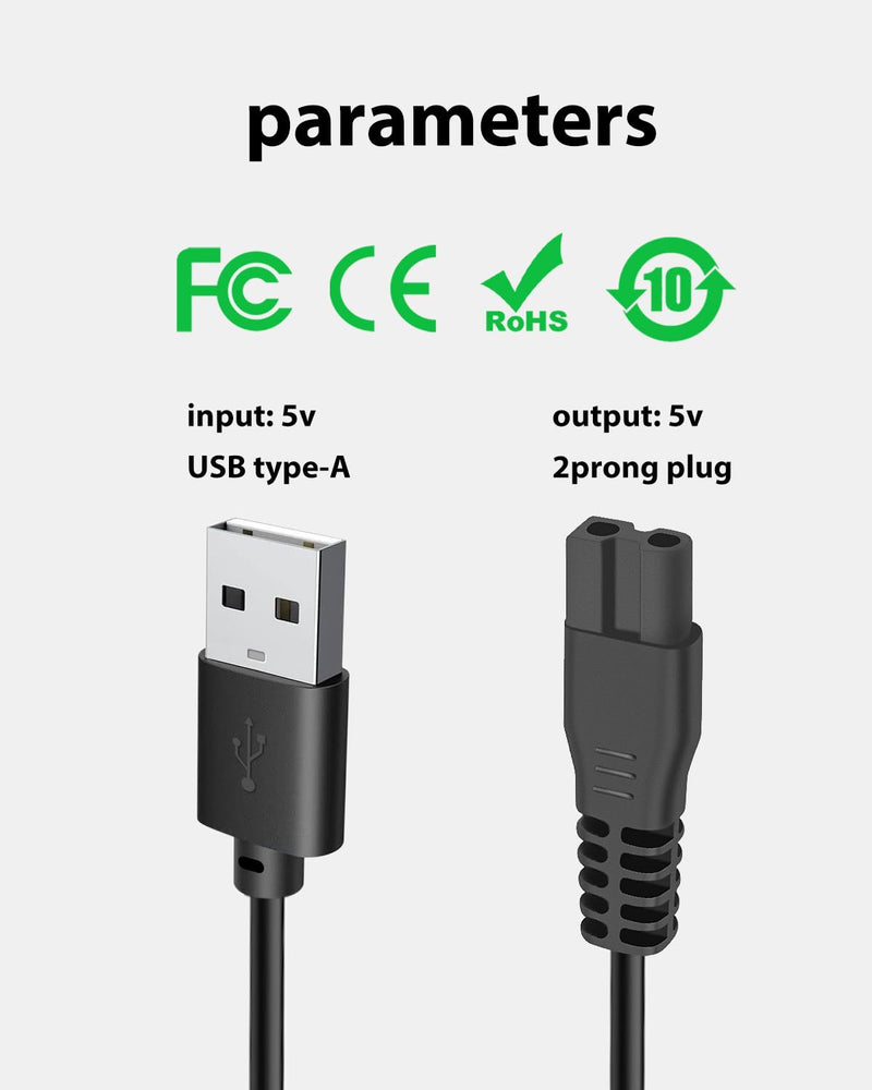 Dog Charger Replacement oneisall Charger, 5V USB Charger Cable Compatible with oneisall Dog Clippers with 1 Cleaning Brush, 3.3ft Power Cord 1 Pack - PawsPlanet Australia