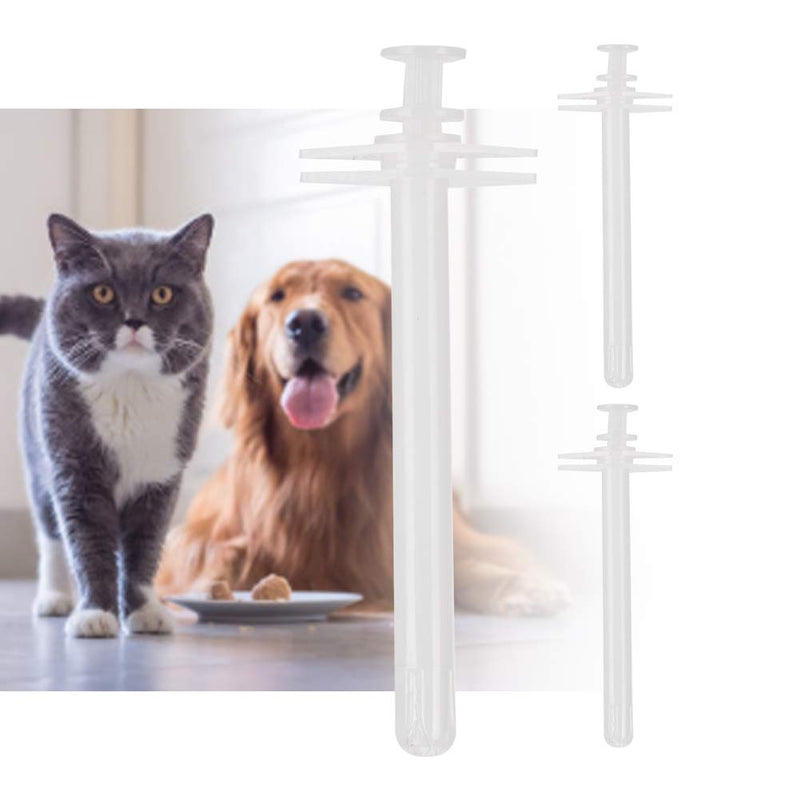 Naroote Pet Medicine Dispenser, Practical Tool for Feeding Small Dogs and Cats, 3-Piece Set, Easy to Use, 14.9 x 5.1 x 1.5 cm, Plastic