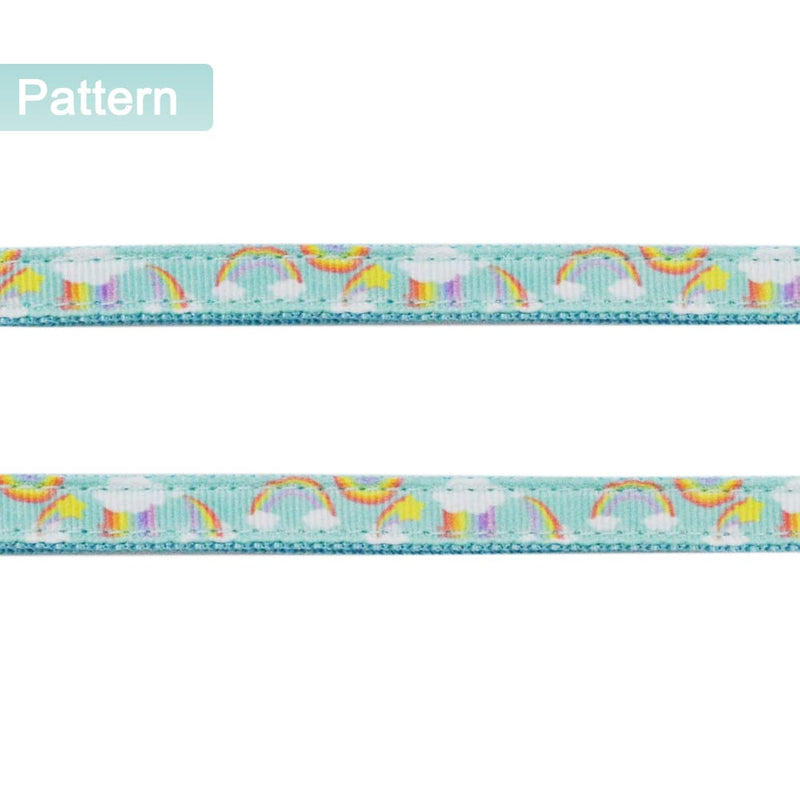 Cat Harness and Leash Set Escape Proof Soft Nylon Adjustable Kitten Vest Harness for Walking Small Medium Large Cats Rainbow Pattern Medium M Blue - PawsPlanet Australia