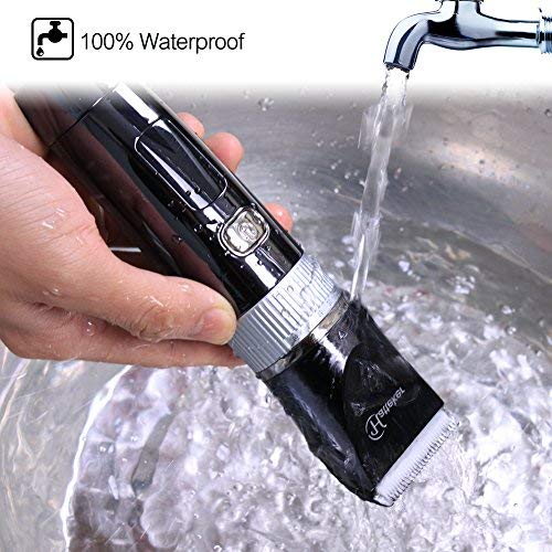 Hatteker Cordless Hair Trimmer Pro Hair Clippers Beard Trimmer for Men Haircut Kit Cordless USB Rechargeable Waterproof Black