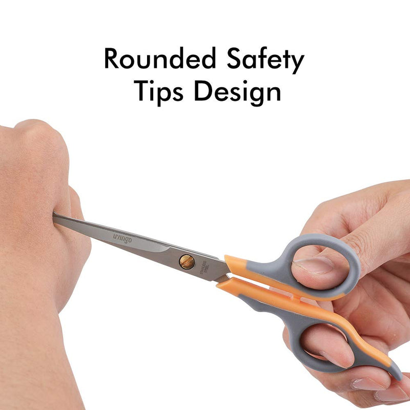 LIVINGO Dog Grooming Scissors 2 Pack, for Pet and Cats-Titanium Coated, Safety Round Tip and Serrated Stainless Steel Shears for Cutting Pets Face, Hair, Eye, Ear & Paw-Soft Touch Trimming(7" & 6.5") - PawsPlanet Australia