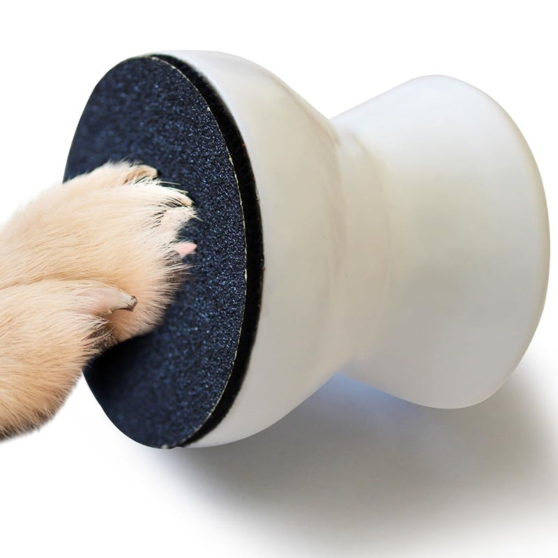 Dog Nail File - Upgraded Dog Nail Scratch Board - 1 White Nail File for Dogs w/ 4 Replaceable Sandpapers - Dog Nail Trimmers - Round Dog Nail Grinder for Pet Nails - Relaxing Dog Nail Trimming Board - PawsPlanet Australia