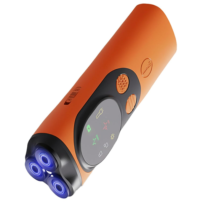 Upgraded Triple-Head Ultrasonic Dog Barking Deterrent Device - 33ft Range Handheld Anti Bark Training Tool - Rechargeable Sonic Bark Stopper for Small Medium Dogs, Age 6+ Months (Orange)