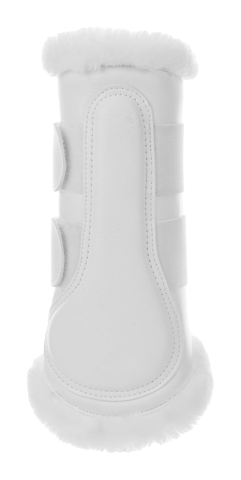 Equinavia Vali Ultra Fleece Brushing Boots | Faux Leather Outer | Luxurious Ultra Fleece Lining Splint Boots - White/White - L