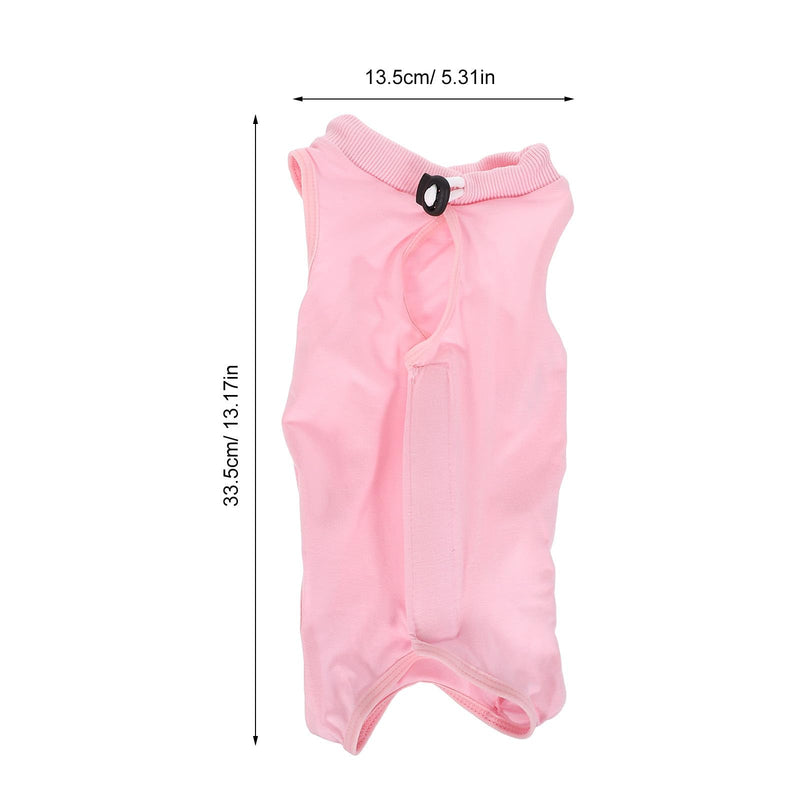 POPETPOP Breathable Cat Body Recovery Suit for Female Cats Made of Cotton Full-Surface Protection After Surgery Pink for Summer Use