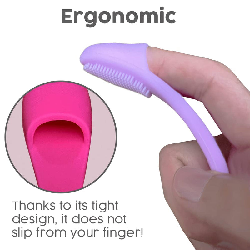 Silicone Dog Toothbrush, Ergonomic Dog Tooth Brush with Improved Design, Cat Finger Toothbrush for Pet Dental Care, Finger Brushes Suitable for Small Breeds, Puppies and Cats (Pack of 3) - PawsPlanet Australia