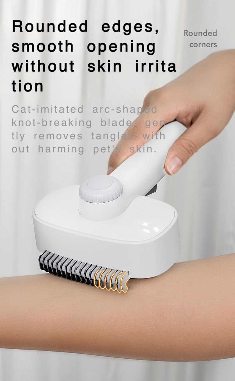 2-In-1 Pet Grooming Kit;Dog Brush For Shedding，Cat Brush For Long Haired Cats- Self-Cleaning Shedding & Detangling Brush,Dual-Direction Design - Professional For Long/Short Haired & Indoor Cats