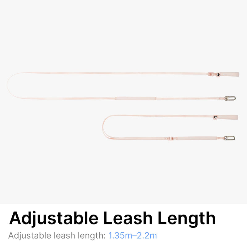 Ultra Lightweight Cat Leash Adjustable with Padded Handle, Soft Thin Nylon Cat Walking Training Waist Crossbody Leash for Kitten>4lbs Small Medium Large Cats Puppy, No Harness (Blush Pink) Blush Pink (No Harness) - PawsPlanet Australia