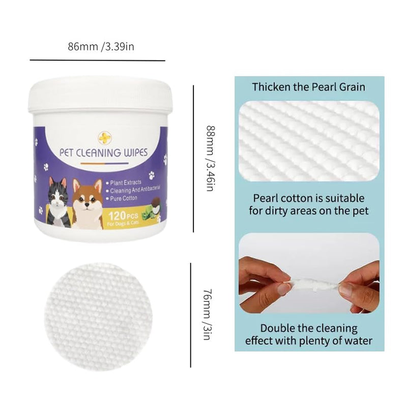 120Pcs Gentle Pet Eye Wipes for Dogs & Cats – Soothing Tear Stain & Discharge Removal with Natural Ingredients for Face Cleaning, 120 Soft Pet Facial Cloths 1pcs - PawsPlanet Australia