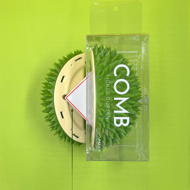 Katutude Cat Self Groomer, 2 Pcs Durian Shape Cat Grooming Brush Indoor Cat Corner Face Scratcher Wall Mounted Cat Massage Combs Gently Removes Loose Hair, Green 2 pieces - PawsPlanet Australia