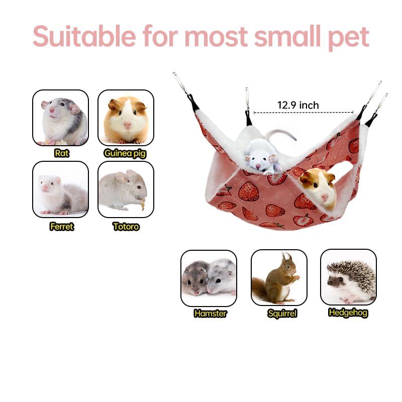 Rat Ferret Hammock Toys Cage Accessories, Guinea Pig Hideout Tunnel, Warm Bed for Rat Ferret Guinea Pig Sleep Hide and Play (4.Hammock) 4.Hammock - PawsPlanet Australia