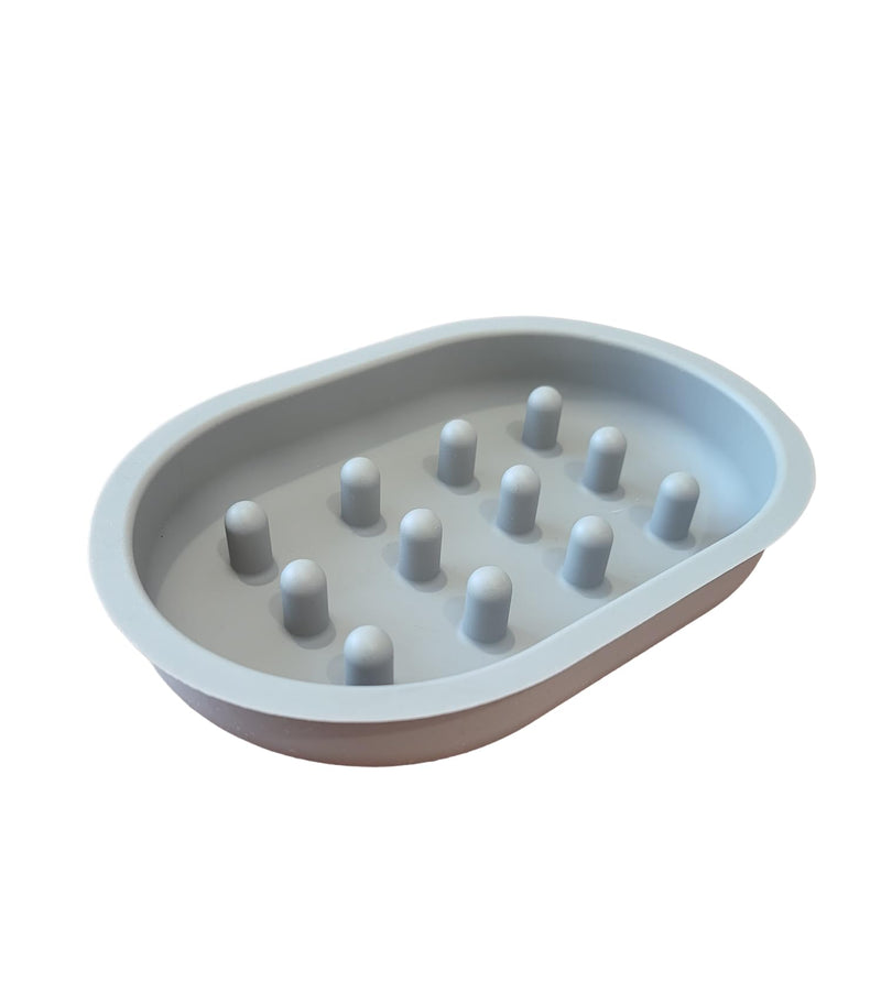Slow Feeder Bowl Compatible with Sureflap Surefeed Feeders - BPA Free & Dishwasher Safe Silicone Slow Feeder Bowl for Small & Med Breed, Non-Slip Puzzle Cat Food Bowl, Perfect for Fast Eaters (Gray) - PawsPlanet Australia
