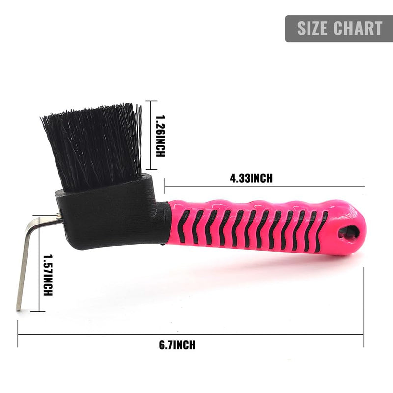 Stiff Bristled Horse Hoof Pick Brush with Soft Rubber Handle, Portable (2PCS, Random Color) Random Color 2PCS - PawsPlanet Australia