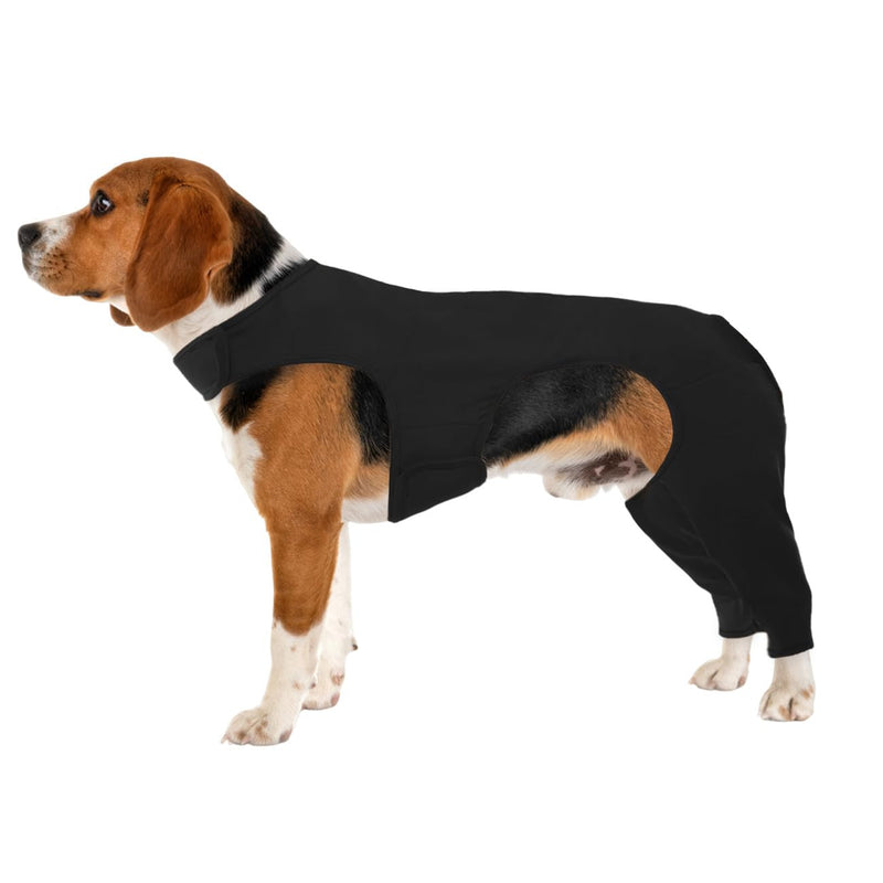 Dog Bodysuit After Surgery, Wound Protection Suit for Dogs, Anti-Wound Licking, Knee Brace Dog Rear Leg Recovery Suit, Alternative Protection Bodysuit (Black, S) black