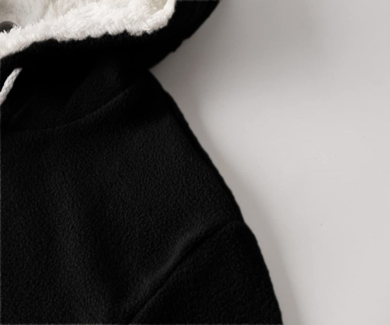 LINYUCHEN Cat Dog Pouch Hoodie Puppy Kitten Large Pocket Carriers Pullover- Fleece Sweatshirt with Soft Pet Pouch for women Black XX-Large - PawsPlanet Australia