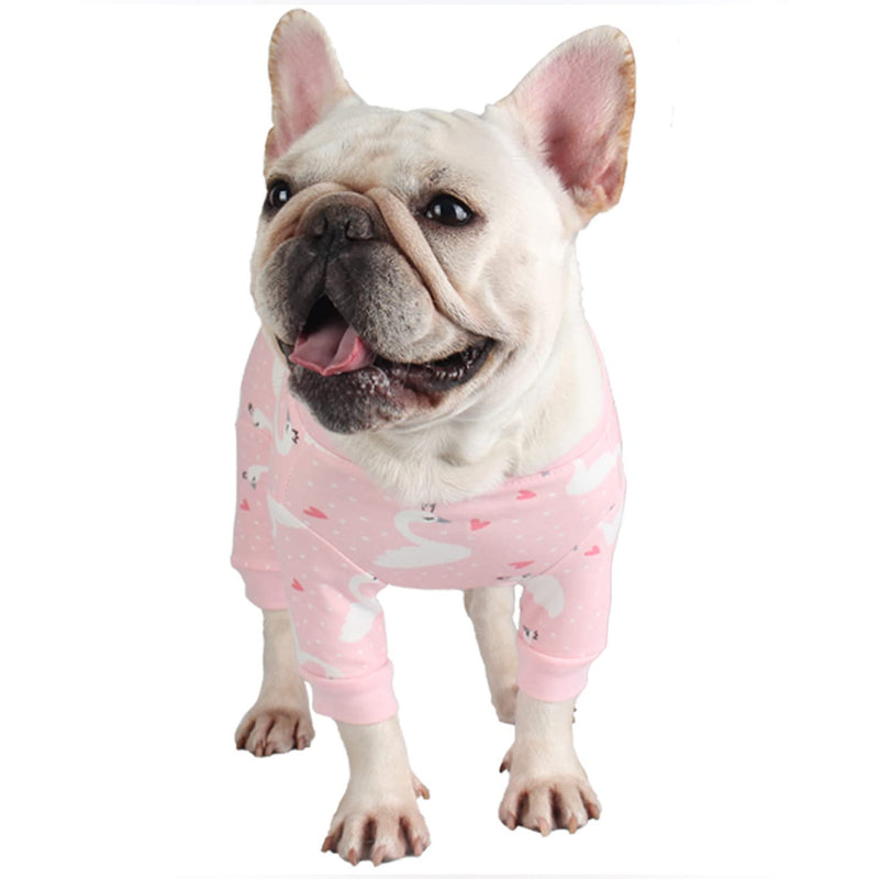 Etdane Dog Surgical Recovery Suit Pet After Surgery Onesies Long Sleeve for Female Male Doggy Alternative Cone E-CollarPink Swan/XL XL(Back:13.7"/35cm;Chest:20.4"/52cm) Pink Swan