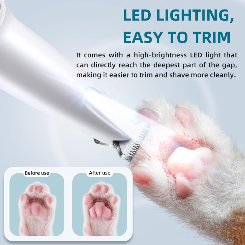 2 - in - 1 Pet Nail Trimmer and Grinder with LED Lighting - Suitable for Dogs and Cats - 3 Polishing Methods - PawsPlanet Australia