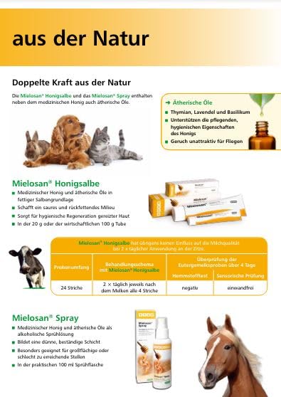 cp pharma Mielosan honey spray, 100 ml, care spray for animals, with medical honey