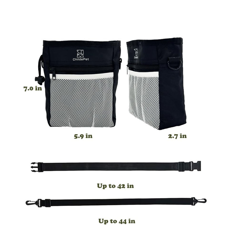 Treat Pouches for Pet Training and This Dog Treat Pouch Perfect for Outdoor Training, Walking, Traveling - 500ml Storage for Pet Food, Treats, Toys (Black) Black - PawsPlanet Australia