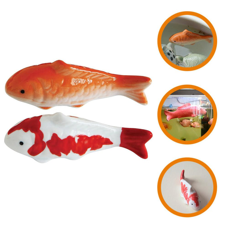 Toddmomy Ceramic Floating Fish - 2pcs Aquarium Goldfish Koi Fish - Floatable Fish Figurines - Realistic Fish Tank Fish- Tea Pet Decor - for Fairy Garden - Pond - Underwater - PawsPlanet Australia