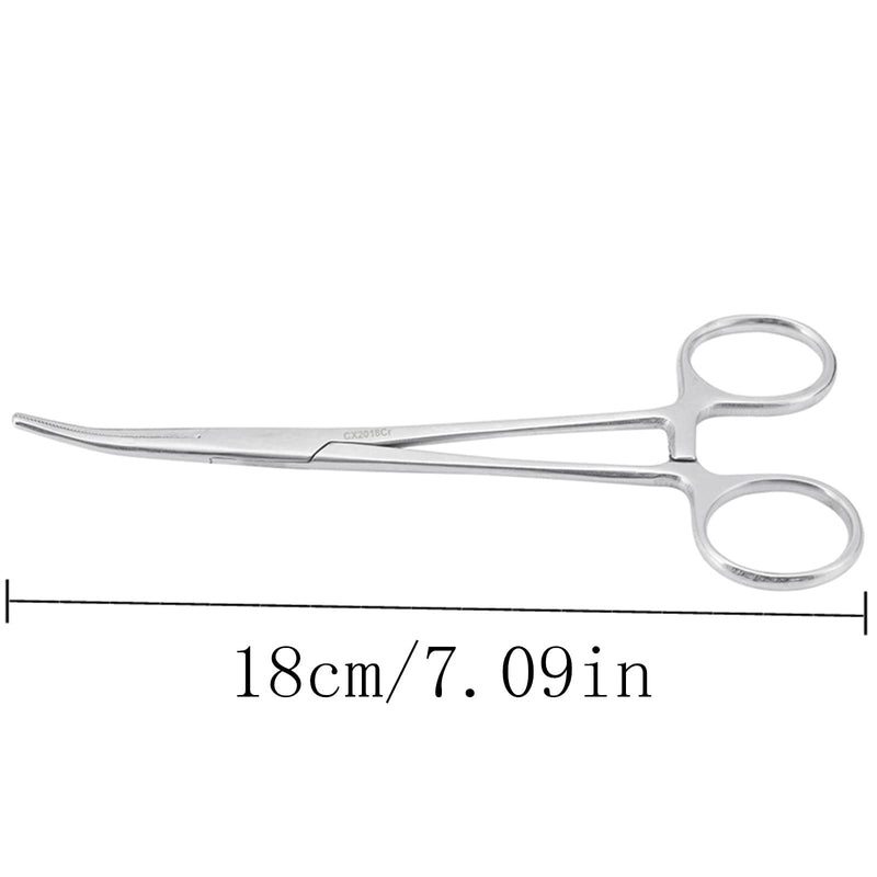 WUWYOUWL Hemostat Forceps, Stainless Steel Dog Cat Pet Scissors Ear Hair Clamp Fishing Scissors Tools (18cm Bent)