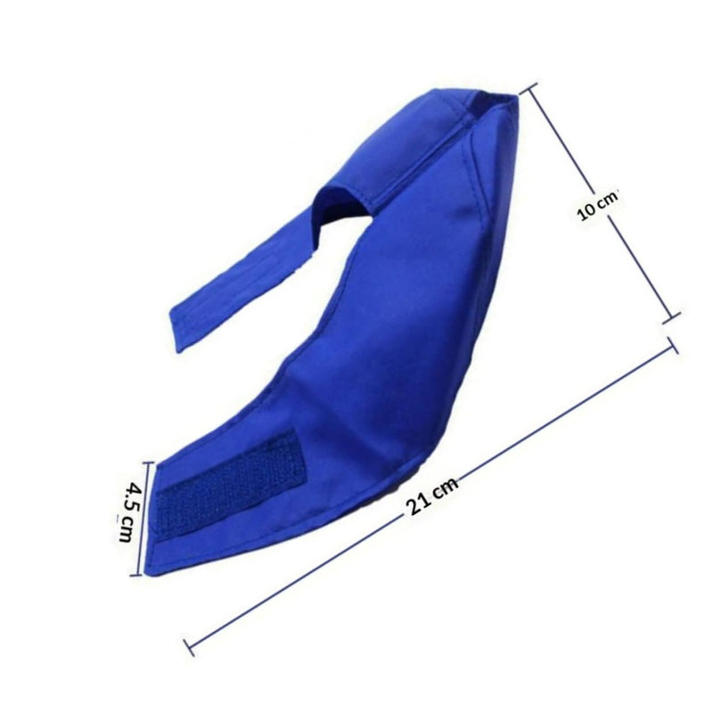 Garneck nylon pet eye mask with small hole design and Velcro strap for use during manicures and baths to protect against rashes, in blue for cats and dogs, sizes S and L