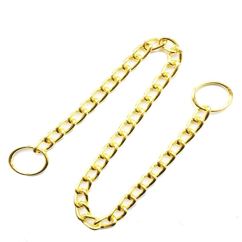 Gold Choke Chain for Dogs, 2Pack Heavy Duty Training Choker Collar for Dogs Metal Slip P Link Martingale Collars for XXS XS Small Medium Large Dog, XL XL(Neck Max 22inch)D4mm 2Pack Gold - PawsPlanet Australia