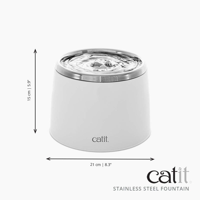 Catit Fresh & Clear Stainless Steel Cat Water Fountain, 50023 64 fl. oz. - PawsPlanet Australia