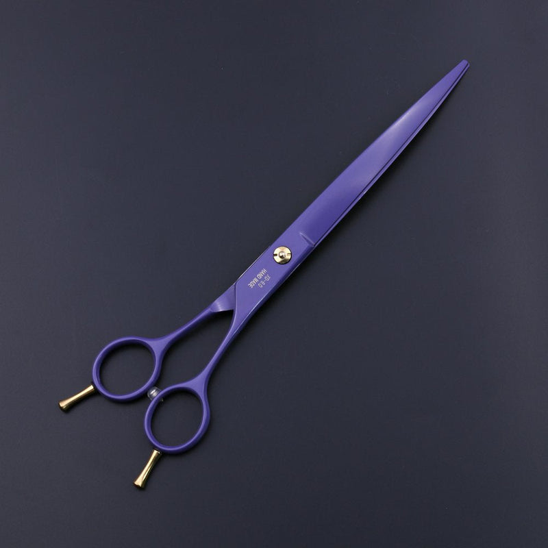 Purple Dragon 7.0/8.0 inch Professional Dog Grooming Hair Cutting Scissor &Curved Scissor&Chunker Shear Kit with Bag - for Pet Groomer or Family DIY Pet Use 8.0 inch Purple - PawsPlanet Australia