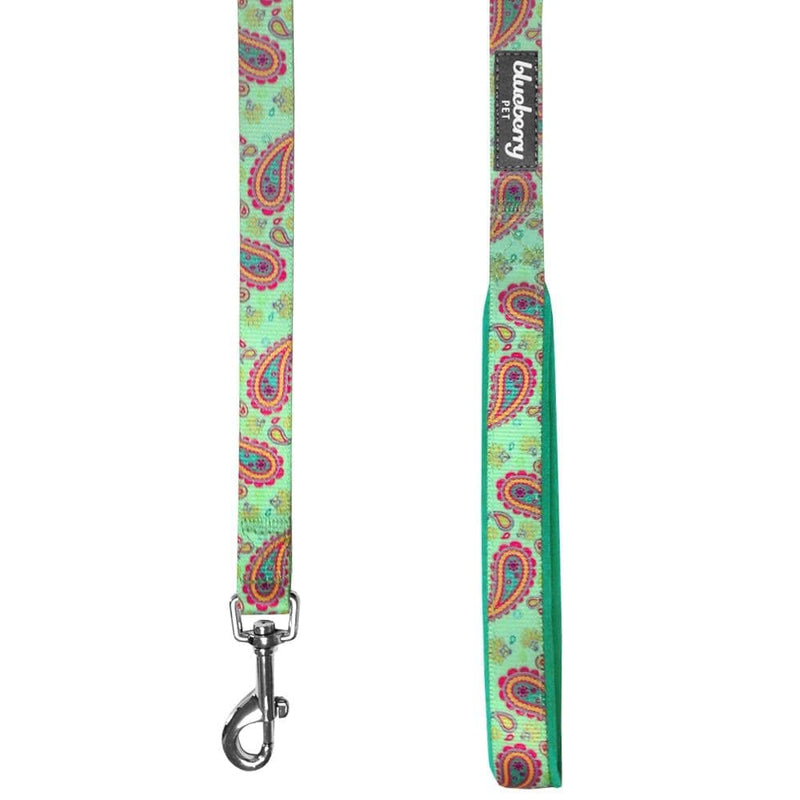 Blueberry Pet 5 Colors Paisley Flower Print Dog Leash with Soft & Comfortable Handle, 5 ft x 3/4", Emerald Green, Medium, Leashes for Dogs 5' * 3/4" (Pack of 1) - PawsPlanet Australia
