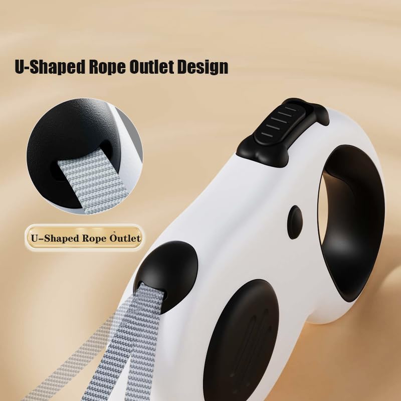 Retractable Dog Leash, 16 ft Dog Leash for Pets up to 44 lbs, Durable ABS and Aluminum Alloy Clip, Includes 4 Rolls of Poop Bags and Bag Holder, Red and White - PawsPlanet Australia