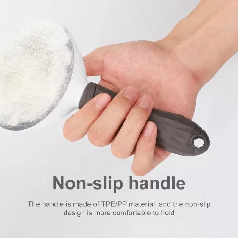 Cat Grooming Brush, pet brush hair remover, Self Cleaning Slicker Brushes for Dogs Cats, dog massage brush (GRAY) Gray and white - PawsPlanet Australia
